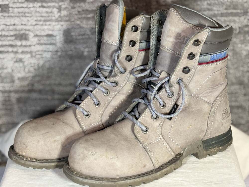 Caterpillar CAT Women's Echo Waterproof Steel Toe Work Boots Frost Grey P90565